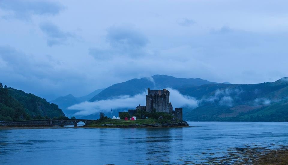 This is the beautiful Eilean Donan castle that sits on the edge of three lochs-Duich, Long and Alsh. I woke up very early in the morning  and walked a great distance to take this picture.