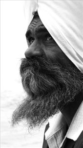 A Sikh devotee looks on at The Golden Temple in Amritsar.: by rimaledrifter, Views[459]