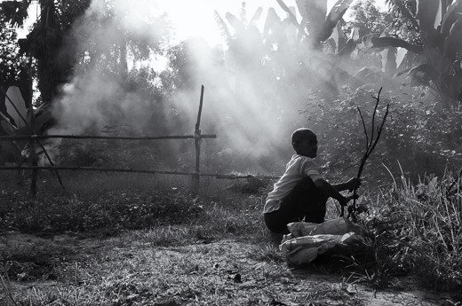 One of the daily rituals of the nuns is getting rid of piles of fallen leaves and twigs inside the premises of the monastery. They get rid of them by burning them.