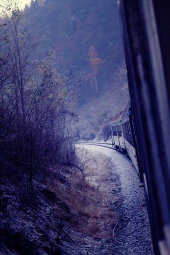 The Train through the Mountains