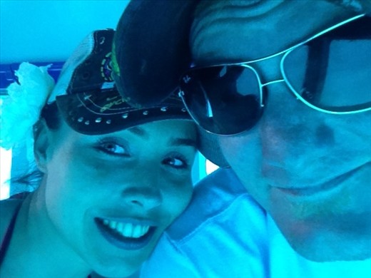 Self taken shot inside an underwater boat on the barrier reef.