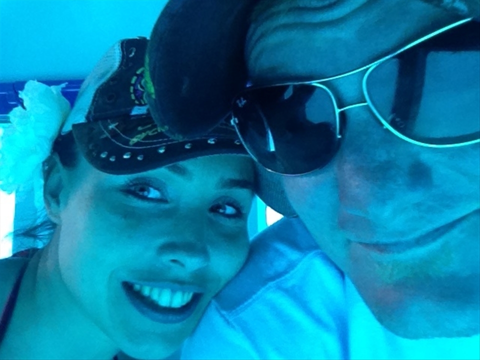 Self taken shot inside an underwater boat on the barrier reef.