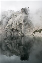 after a foggy day suddenly this rock appeared from the lake: by robertozampino, Views[412]