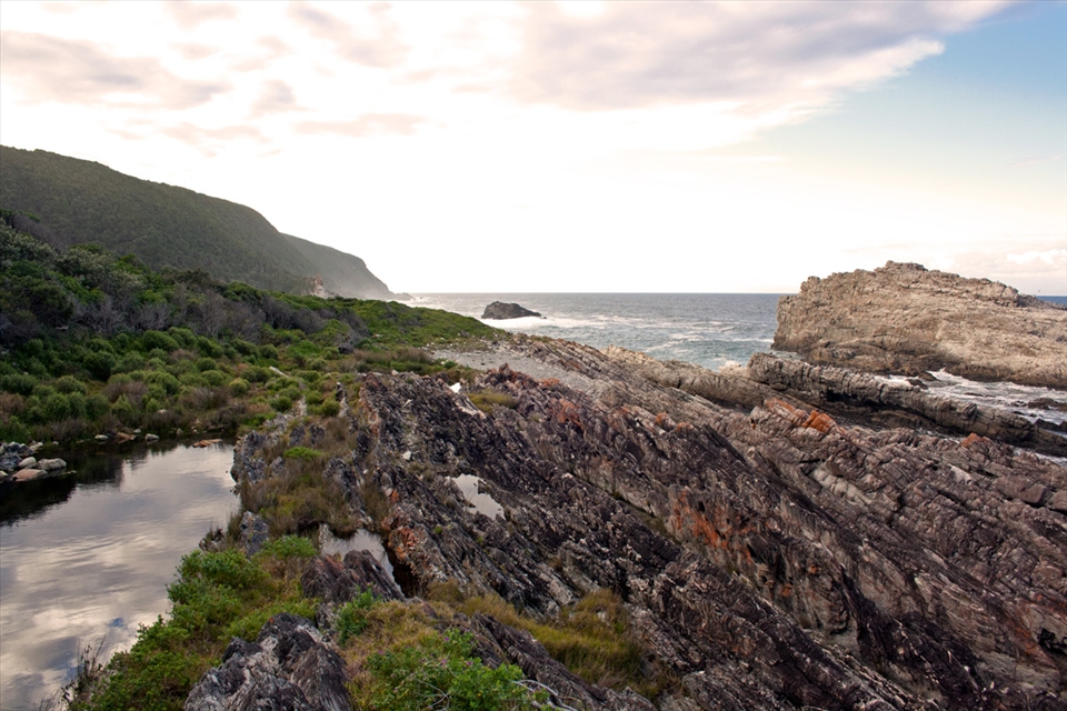 The ragged winter coastline of the Otter Trail hike in South Africa