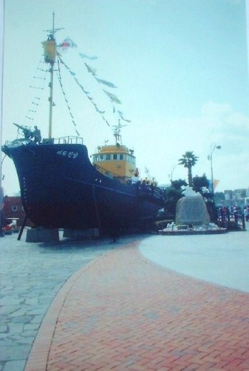 restored whaling vessel at the museum