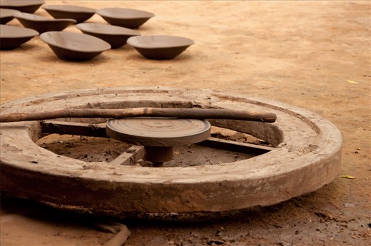 In India, for centuries, not much has changed in the technique of pottery. 
In the tiny village of Lothal, in Gujarat, is one of the most important excavation sites of the Indus Valley Civilisation. Pieces of clay pots found here date back as far as 2400 BC. 
