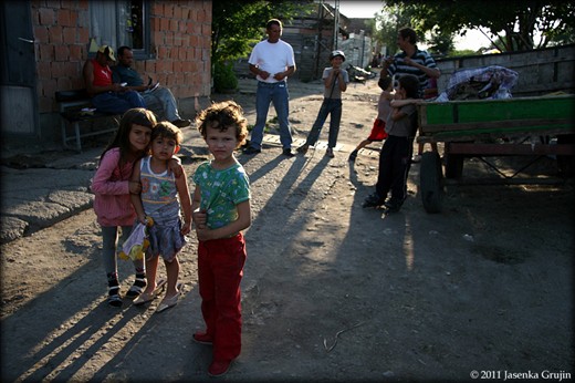 typical late summer afternoon in Roma people quarters.