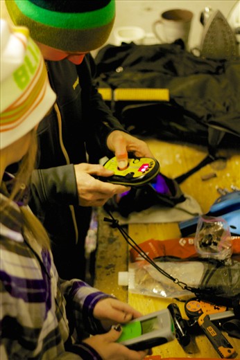 Pre-trip equipment checks include avalanche beacon testing.  
