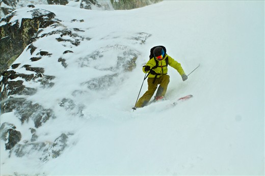 One of the rewards for the trek uphill is the descent and fresh virgin snow.  