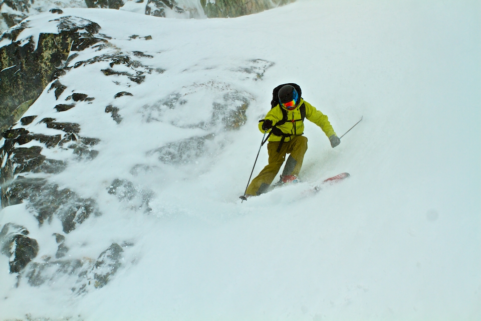 One of the rewards for the trek uphill is the descent and fresh virgin snow.  