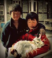 ...and the Young....
Namaste! 
they say, giggling  trough their age of innocence.Childhood similarities are present everywhere and strong essences are hidden in small things.....may you have a careless youth and an easygoing life! -

