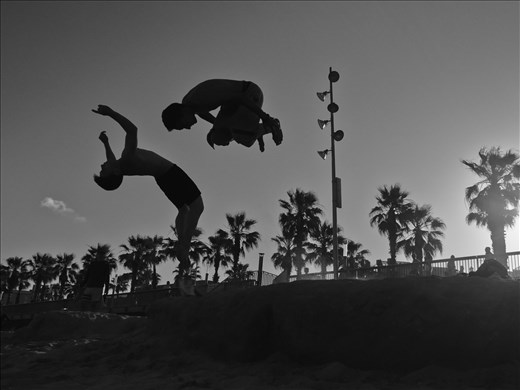 Beach acrobatics