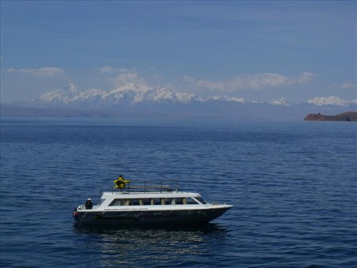 The Snow Montain on the Titicaka Lake - Bolivia