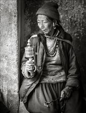 The Prayer Wheel is such a significant artifact in the lives of the Ladakhi people. It's like they're in a constant state of meditation, constantly spinning the wheel and chanting as they go about their daily tasks. One interesting detail about spinning the prayer wheel is that the wheel must actually be spun clockwise while chanting. One instinctively spins it clockwise which is actually the incorrect direction since the wheel must always be spun in the direction in which the scriptures are inscribed.: by rssarma, Views[611]