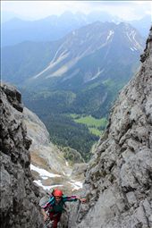 Climbing up a famous Italian  'via Ferrata' on Dolomite mountain Cliffs: by rtwik, Views[292]