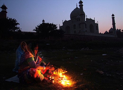 Chat at Taj Mahal at Jamuna river bank Uttarakhand India...