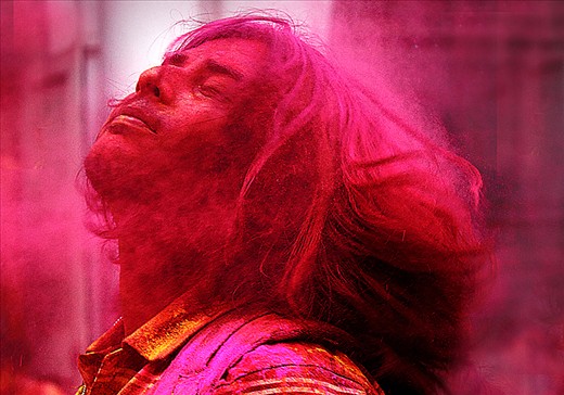 This is Holi Festival. in mathura UP...This boy full of colour and enjoy it..