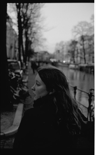 A woman explores a new place. 