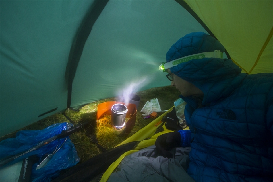 I envisaged mornings of sitting outside my tent, enjoying my breakfast after shooting a beautiful sunrise. That of course is not always the case, the weather was so bad that I had to fire up my stove inside my tents porch, even then the wind was swirling around inside making things difficult.