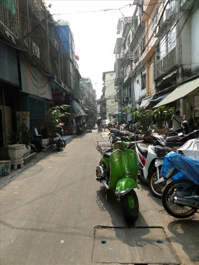 Moped in side streets of Chinatown