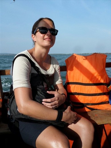 On boat to jungle hike