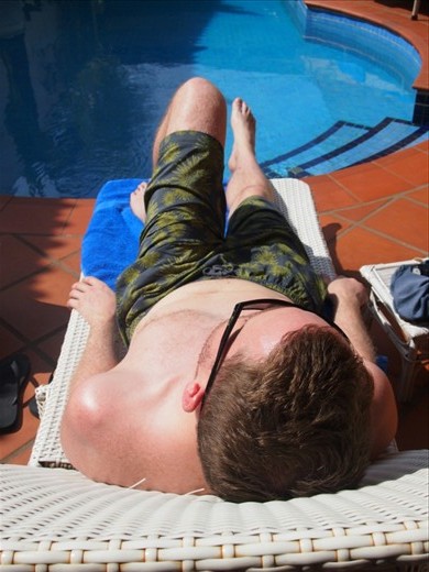 Chlling near the pool