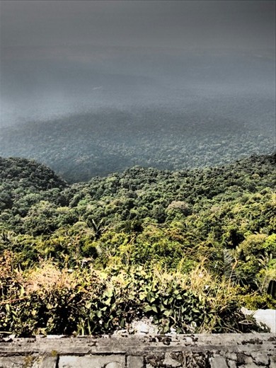 The view over the cliff behind the hotel