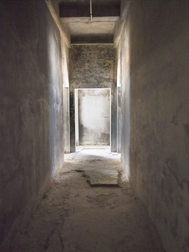 A hall way inside the hotel