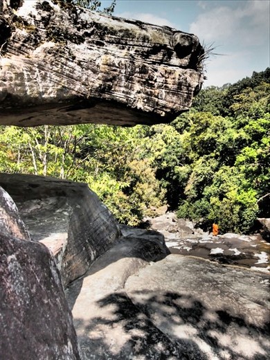 Nearby waterfall in Bokor