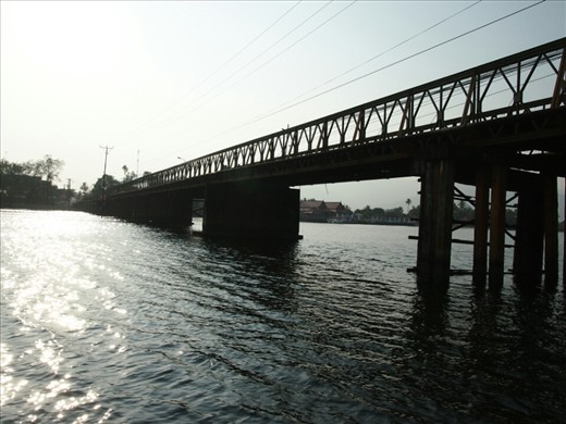 Old bridge in Kampot, destroyed in war 