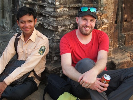 Russ relaxing with our guide 