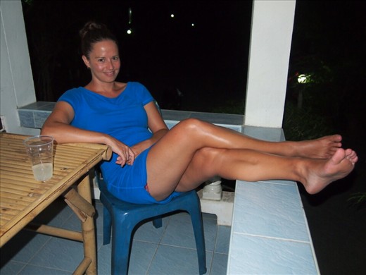 relaxing on the balcony