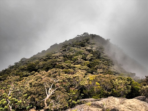 Clouds rolling over the mountain around 3000m