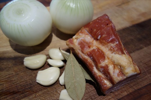 Some of the base ingredients for the cowboy beans.