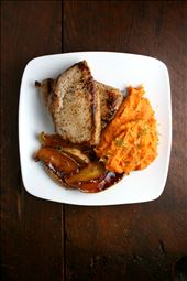 Apple Cider Brined Pork Loin w/ Chipotle Mashed Sweet Potatoes and Caramelized C: by ryanhansan, Views[230]
