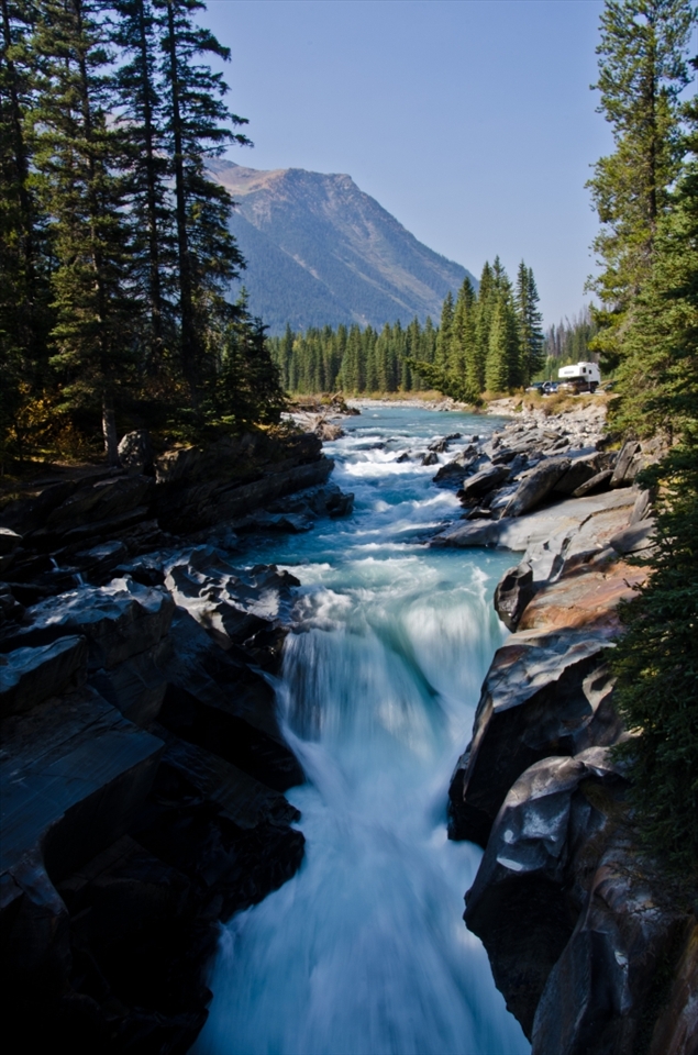 One of the spectacular waterfalls on the Kootenay River