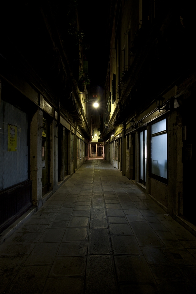 During the day this alley is so busy, but at night there is no one around. it very eerie.