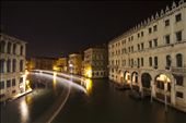 photo from the Rialto bridge. I like the the fast motion of the boats on the water, juxtaposed with the stillness of the buildings.: by ryanwheatley, Views[183]