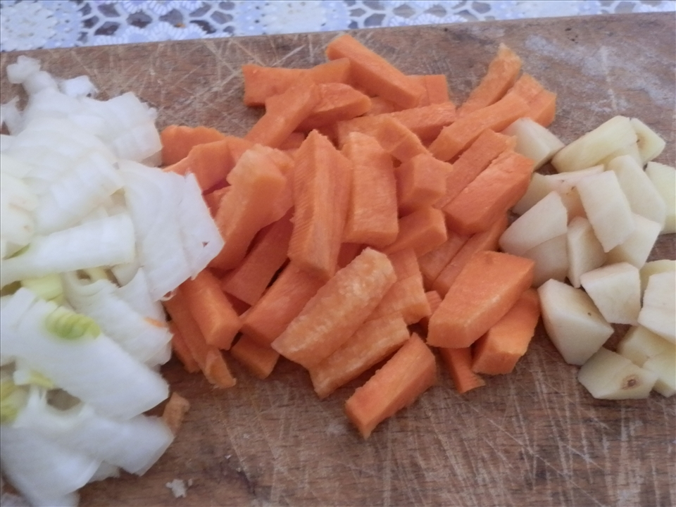 carrorts, onion and potatos
