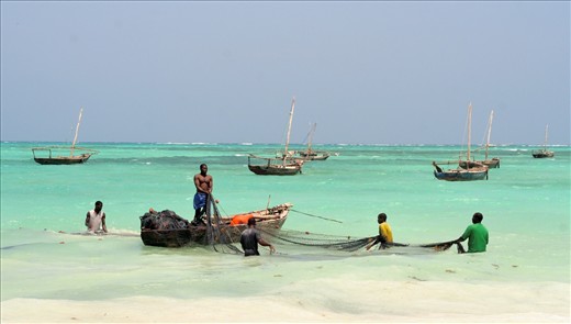 Wrapped in exotic colours still life as a fisherman is hard work