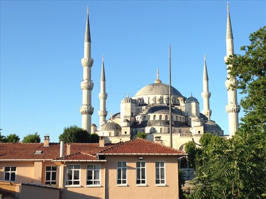 The stunning Blue Mosque, only mosque with 6 minarets. The city has 3,000 mosques. We probably mon't make it to all of them:)