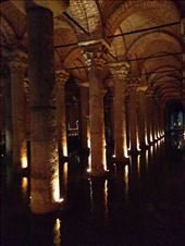The Basilica Cistern from Justinian's time- 500 A.D. Takes up 9800 square meters and is still in use occasionally. Very impressive and cool....literally.: by sailor1girl, Views[224]
