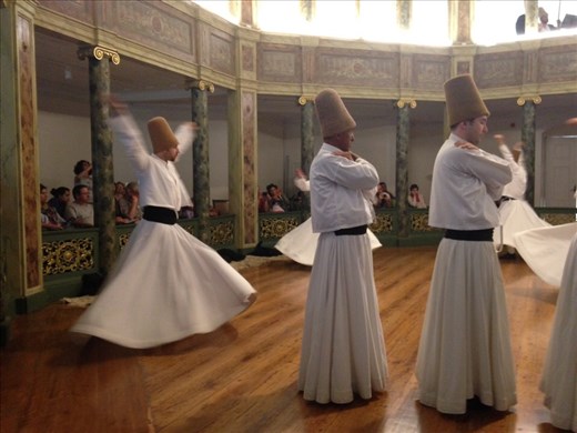We were privileged to watch the ceremony in a mosque on the grounds of the whirling dervish museum. These are not for tourist, but the real deal. The Sema is very somber, very moving when they put themselves into a meditative trance and start to whirl.