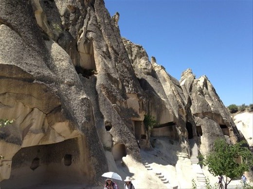 Ancient caves with frescoes of saints inside. 2nd - 3rd century.