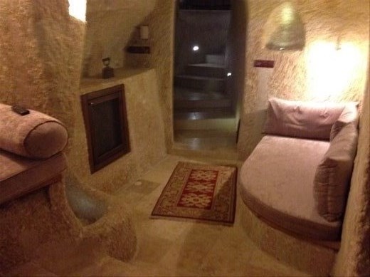 Our cave hotel room. It's a new cave....only 250 yrs old. Our triple suite consists of three chambers. Delightful!