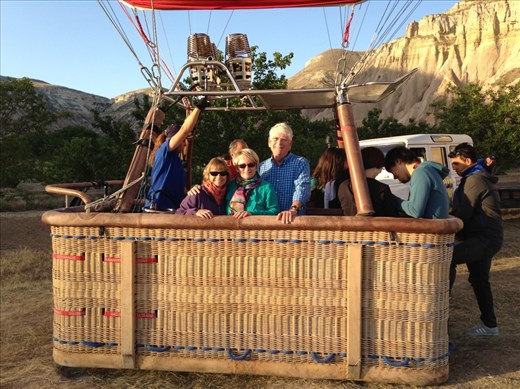 Departing for an early morning ballon ride over the rock formations.