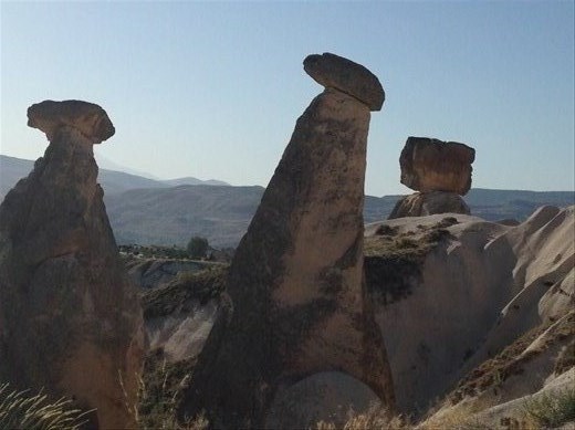 Different type pinnacles -- these are called the mushroom rocks.