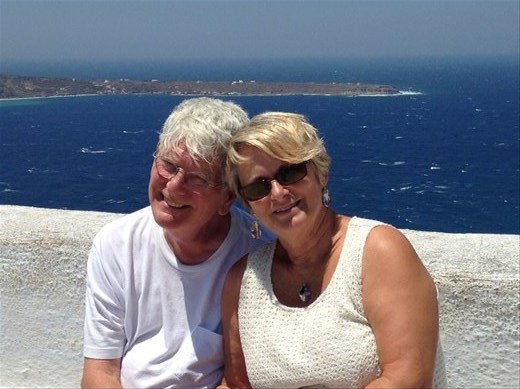 At one of the highest points at a ruined fort.