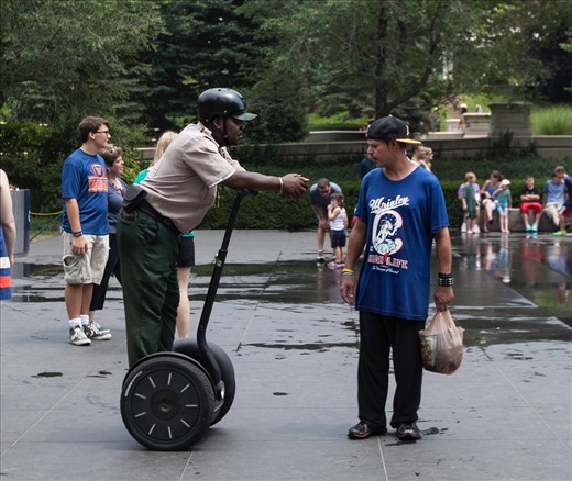 A man gets in trouble for an unknowen incident, Chicago, USA. To me as a foreigner this is a quintessential capture of America. The lazy protector telling of a random citizen.

we must never take our freedom for granted.  