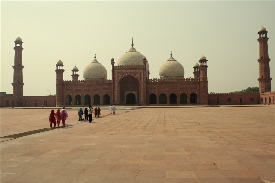 A lazy October morning at the Badshahi Mosque in Lahore